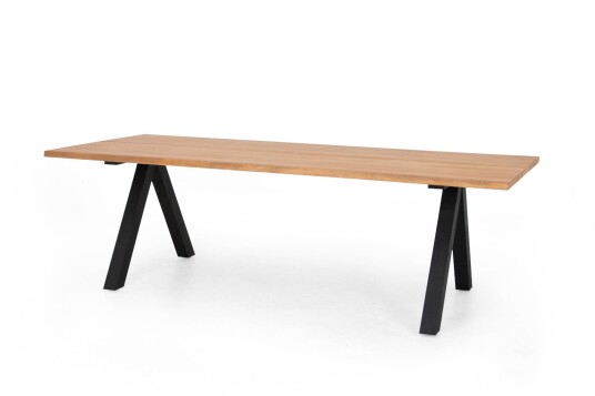 Sunzo Long Island spisebord Svart/teak 240 x 100 cm Svart Sunzo Long Island spisebord Svart/teak 240 x 100 cm Svart