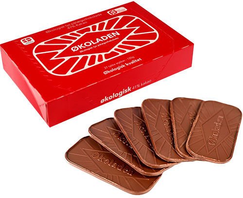 Økoladen Påleggssjokolade lys 41% 27 stk Øko - 120 g