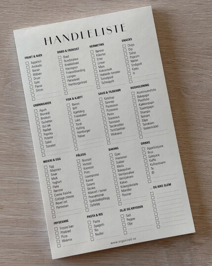 Handleliste Handleliste