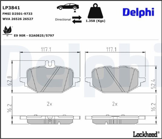 DELPHI LP3841 Bremseklosser