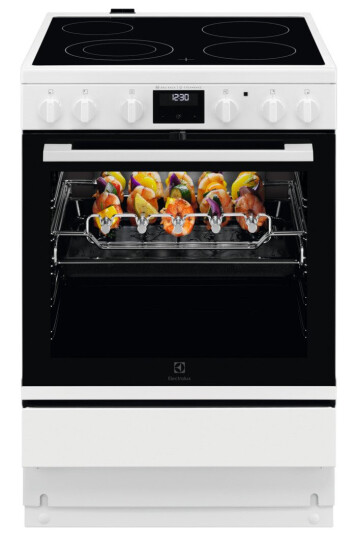 Electrolux LKR66449NW Keramisk Komfyr med Dampkoking og Katalytisk Rengjøring Hvit