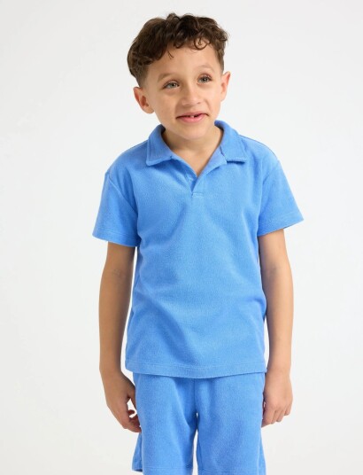 Lindex Top In Terry With Collar   Blue   92