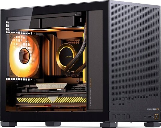 Jonsbo D32 MicroATX Mini-ITX Kabinett med Herdet Glass Svart