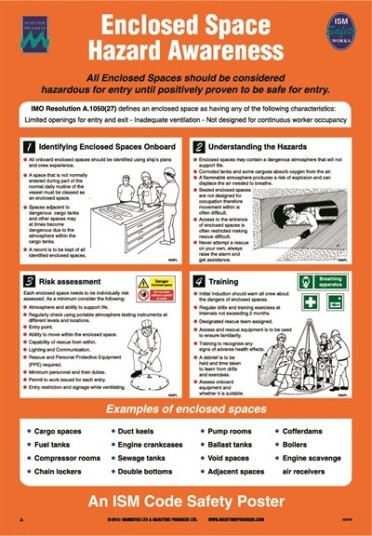 Jo Safety Enclosed Space Entry Signs 480 x 330 mm IMO 125222