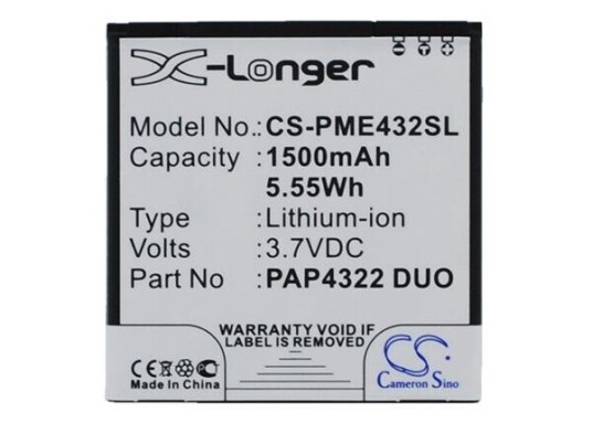 Prestigio MultiPhone 4322 Duo batteri (1500 mAh 3.7 V) Prestigio MultiPhone 4322 Duo batteri (1500 mAh 3.7 V)