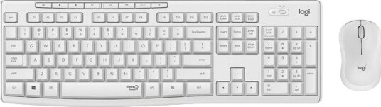 Logitech MK295 Silent - tastatur- og mussett - QWERTZ - Tysk - gulaktig hvit Inn-enhet