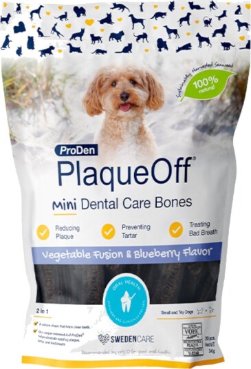 Proden Plaqueoff Dental Care Bones Grønnsaker & Blåbær Mini 340 G Proden Plaqueoff Dental Care Bones Grønnsaker & Blåbær Mini 340 G