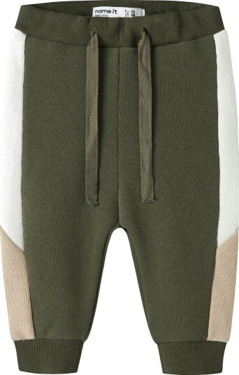 Name It Bukser NbmOsten Olive Natt Name It 1½ år (86) Bukser bomull Armygrønn Beige Grønn Hvit