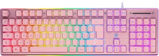 Deltaco PK75 RGB Gaming Tastatur Full Size Nordisk Rosa