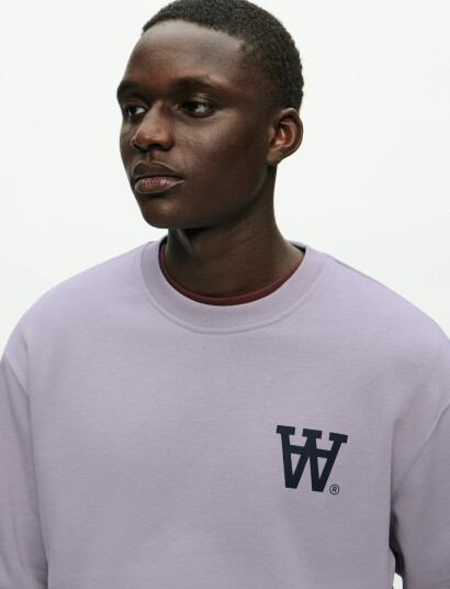 WOOD WOOD Wwnoel Aa Chest Print Sweatshirt - Purple - S