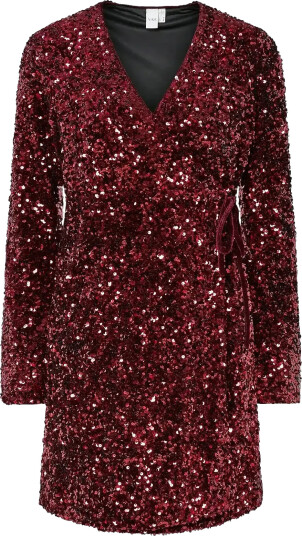 YAS Yaselle Ls Wrap Dress   Show   Red   XL