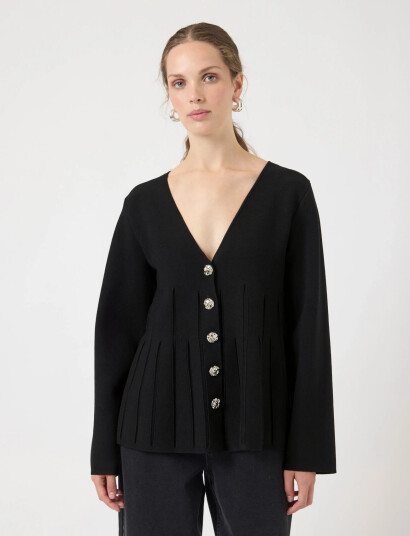 YAS Yasmikla Ls Knit Cardigan S. Noos - Black - XXL YAS Yasmikla Ls Knit Cardigan S. Noos - Black - XXL