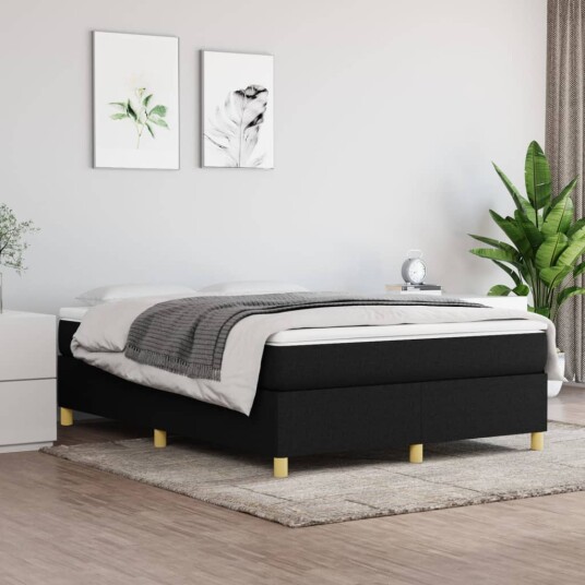  Boxspring sengeramme svart 135x190 cm Double stoff