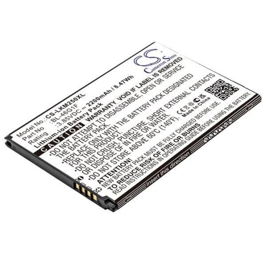 LG K121S batteri (2200 mAh 3.85 V, Sort)