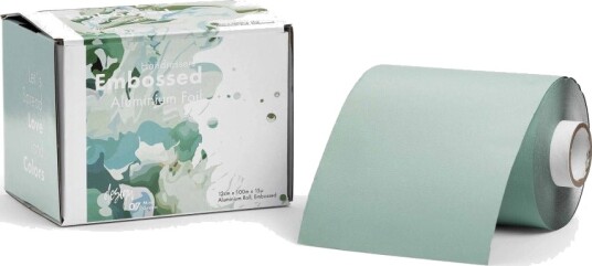 Embossed Aluminium Foil - Mint Green 100m Embossed Aluminium Foil - Mint Green 100m