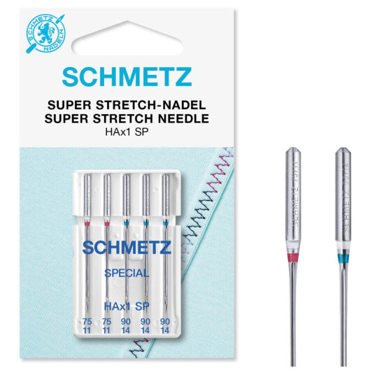 Schmetz Super stretch ass. 75/11-90/14 HAx1 SP, 75/11-90/14, 5-pack Schmetz Super stretch ass. 75/11-90/14 HAx1 SP, 75/11-90/14, 5-pack