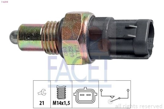 FACET 7.6219 Bryter, ryggelys FACET 7.6219 Bryter, ryggelys