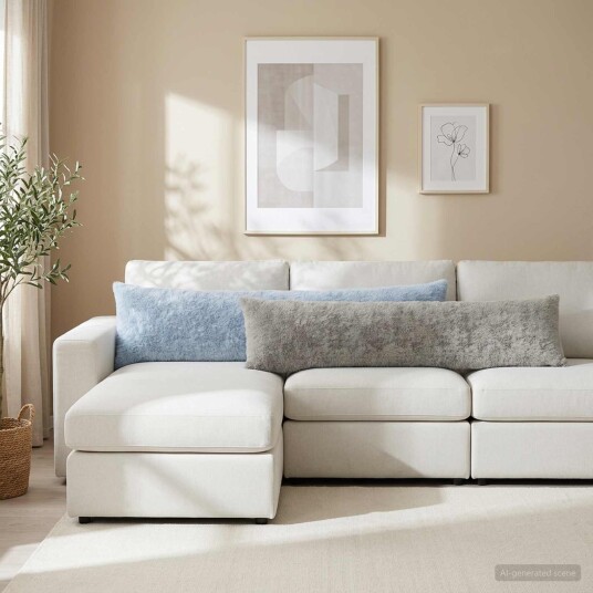 vidaXL Putetrekk HEERLEN Lysegrå 40 x 145 cm Faux Kanin Pels