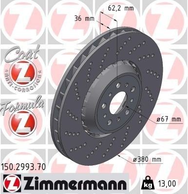 Bremseskive ZIMMERMANN 150.2993.70