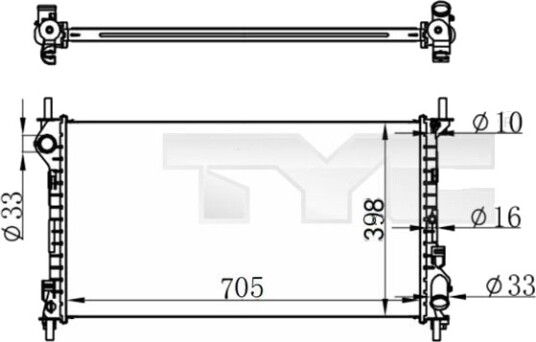 Radiator, motorkjøling TYC 710-0068-R
