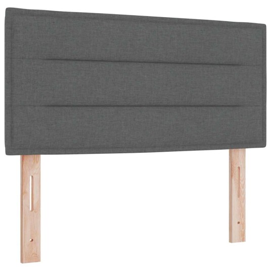 Box Spring Seng med Madrass Mørkegrå 90x200 cm Stoff