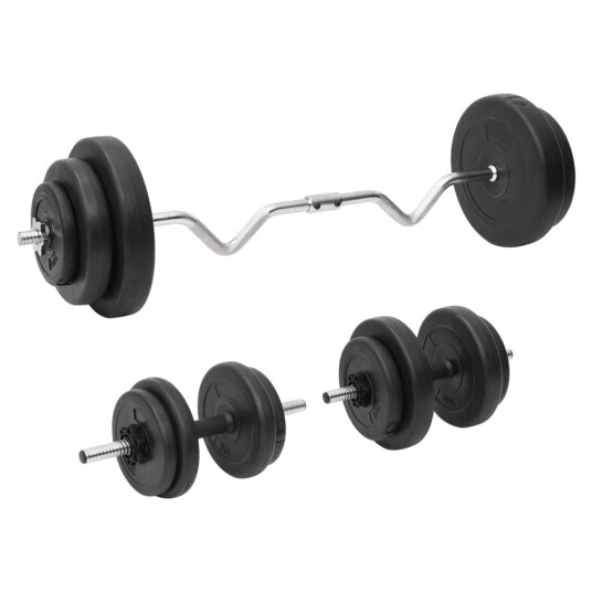 vidaXL Curl-vektstang og manual med skiver 60 kg vidaXL Curl-vektstang og manual med skiver 60 kg