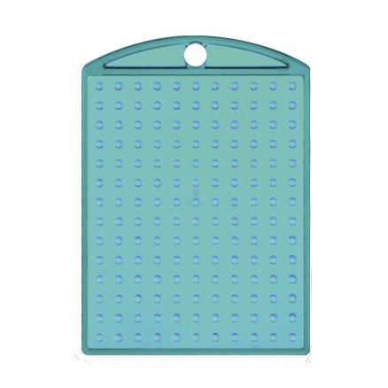 Pixelhobby Pixelhobby Nøkkelring Medaljong Transparent Turkis 3x4cm 1 stk