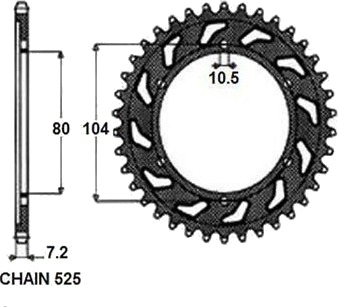 SUNSTAR 1-4347-39 Kjedehjul SUNSTAR 1-4347-39 Kjedehjul
