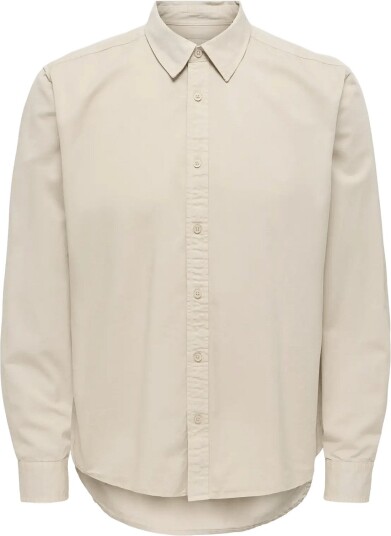 ONLY & SONS Onspalo Overdyed Ls Reg Shirt   SILVER LINING   S