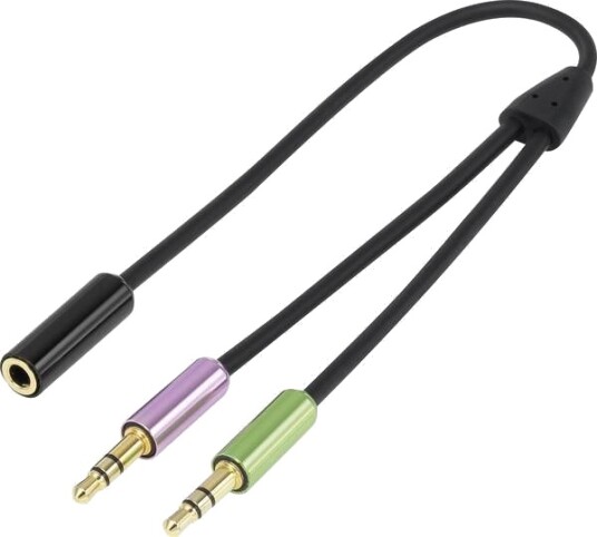 Speaka Professional Sp 7870576 2 X 3.5Mm Hankjønn 3.5Mm Hunkjønn 0,21 M Sort