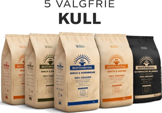 5 pakk Bestcharcoal Kull Pakkepris   5 valgfrie kull