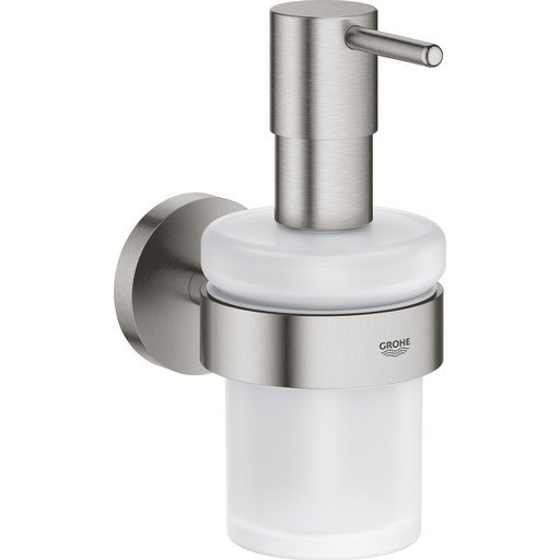 Grohe Essentials såpedispenser m/holder Supersteel Grohe Essentials såpedispenser m/holder Supersteel