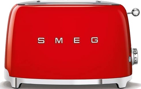 Smeg 50's Style Brødrister TSF01 Rød med 950W Effekt og Bagelfunksjon