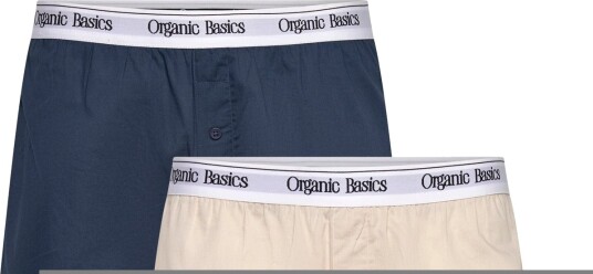 Organic Basics Easy Boxer Shorts 2 Pack   Navy   M