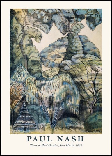 Paul Nash Trees in Bird Garden Plakat Plakat / 70x100cm