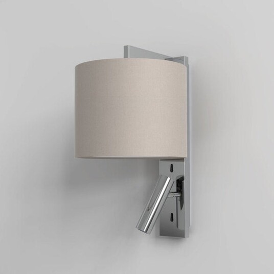 Ravello LED Reader vegglampe rund skjerm - Krom / Putty