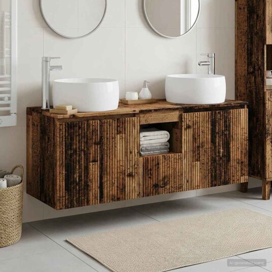 vidaXL Baderomsskapsett 3 stk. Gammelt tre 49,5 x 44,5 x 66 cm vidaXL Baderomsskapsett 3 stk. Gammelt tre 49,5 x 44,5 x 66 cm