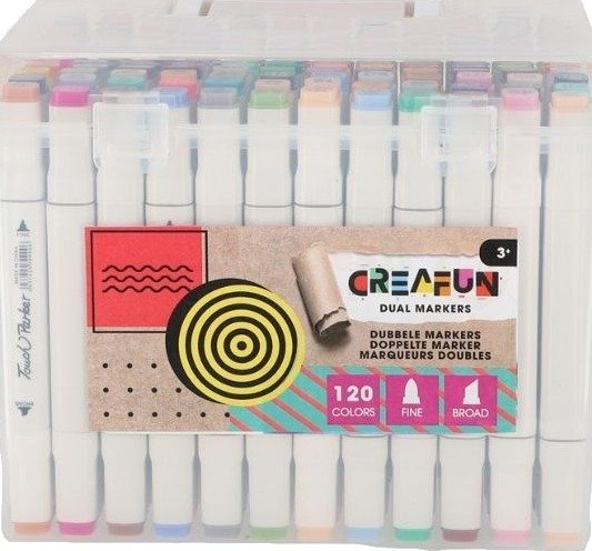 Creafun Dobbelspissede Tusjer 120 Farger