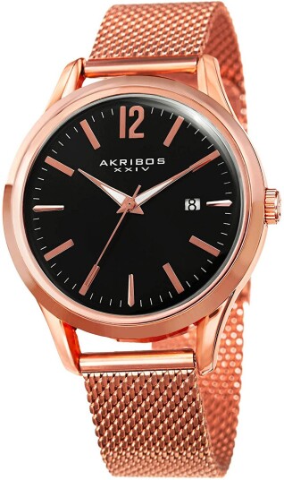 Akribos XXIV Herreklokke AK920RG Sort/Rose gulltonet stål Ø41 mm Akribos XXIV Herreklokke AK920RG Sort/Rose gulltonet stål Ø41 mm