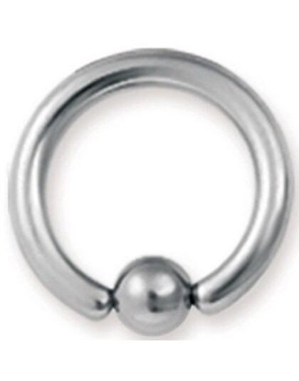 Aab Sølvfarget Ball Closure Ring i Titan Strl 2 x 10 mm med 4 mm kule