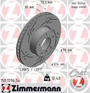 Bremseskive ZIMMERMANN 150.1296.54