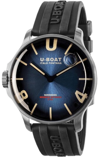 U Boat Herreklokke 8704/D Darkmoon Blå/Gummi Ø44 mm