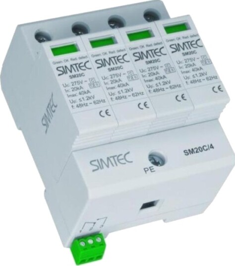 Simet Overspenningsvern Simtec SM20c/4-275 C 4P 20kA Simet Overspenningsvern Simtec SM20c/4-275 C 4P 20kA