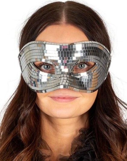 Disco Øyemaske Sølvfarget