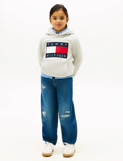 Tommy Hilfiger Heritage Flag Hoodie Grey 128 Tommy Hilfiger Heritage Flag Hoodie Grey 128