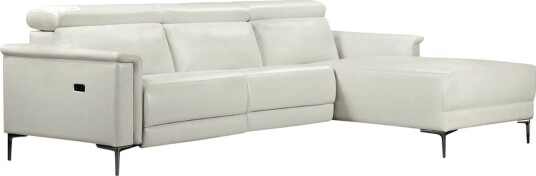 Hjørnesofa 3 seter Lund Krem PU Høyre Elektrisk Recliner Krem PU Høyre Elektrisk Recliner