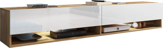Cuguen Tv-skap 180 cm RGB LED - Hvit/Natur