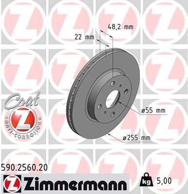 Bremseskive ZIMMERMANN 590.2560.20