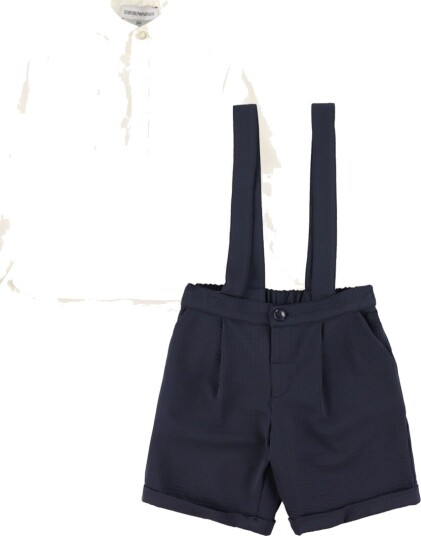Emporio Armani Sett Skjorte/Shorts Dark Navy/Hvit Emporio Armani 9 md Shorts Blå