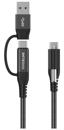 VIVOLINK USB-C Cable two in one 1,5m VIVOLINK USB-C Cable two in one 1,5m